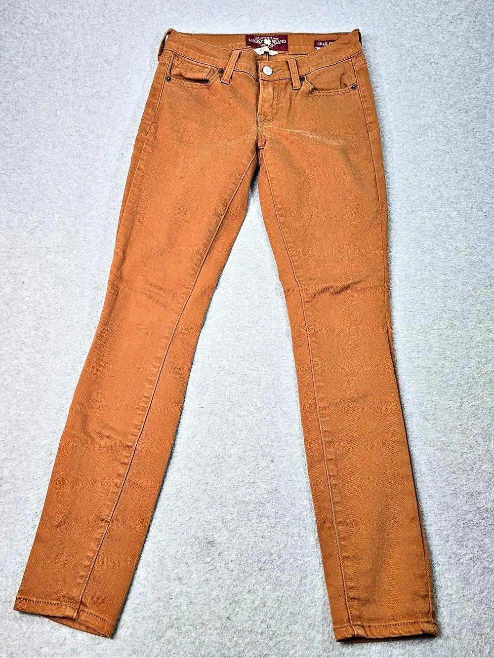 Lucky Brand Charlie Skinny Jeans Women’s Size 00/24 Burnt Orange Rust